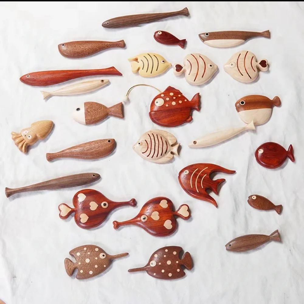 Handmade Wooden fridge Magnet, rosewood and Canadian maple, No artificial Dye
